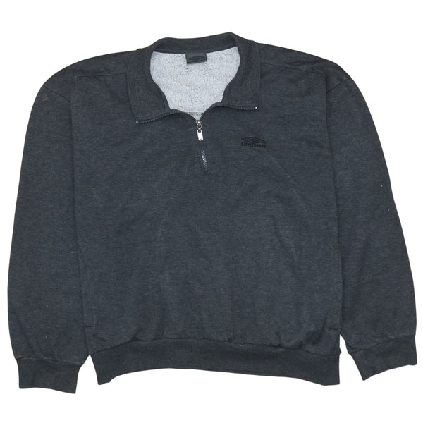 Umbro 90's Vintage Heavyweight Black Quarter Zip Sweatshirt XXL