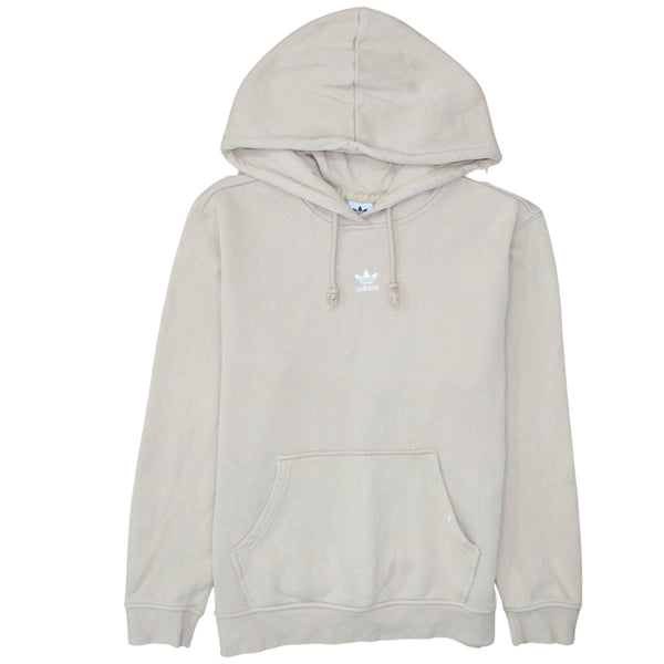 Adidas 90's Drawstring Pockets Pullover Hoodie Large  Beige Cream