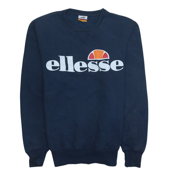Vintage 90's Ellesse Spellout Navy Crew Neck Sweatshirt Men's XS