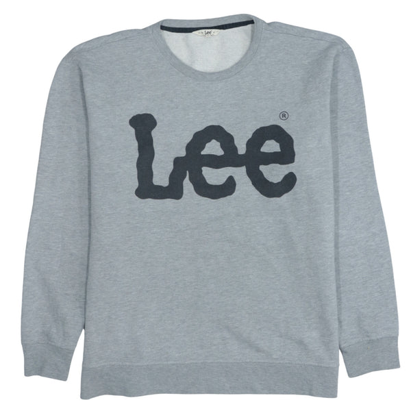 Lee 90's Grey Spellout Crew Neck Sweatshirt XXLarge (2XL) Vintage