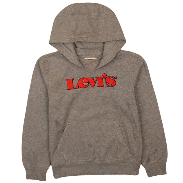Levi's 90's Grey Spellout Pullover Hoodie XSmall Vintage