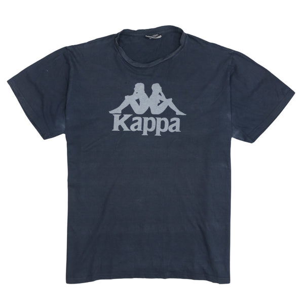 Kappa 90's Spellout Crew Neck T Shirt XXLarge (2XL) Black