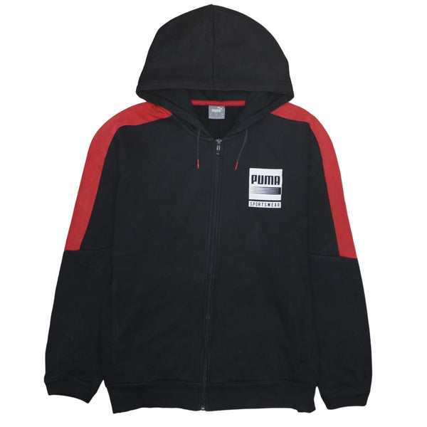 Puma 90's Lightweight Full Zip Up Hoodie XLarge Black