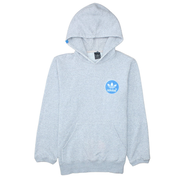 Adidas 90's Drawstring Pockets Pullover Hoodie Small Grey