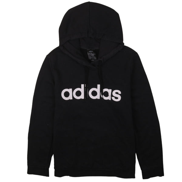 Adidas 90's Black Spellout Pullover Hoodie Large Retro Vintage