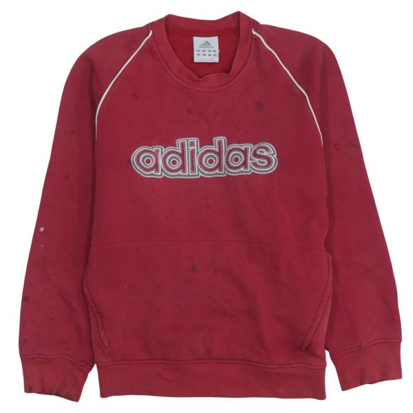 Adidas Vintage 90s Red Spellout Crewneck Sweatshirt Men's XS Small