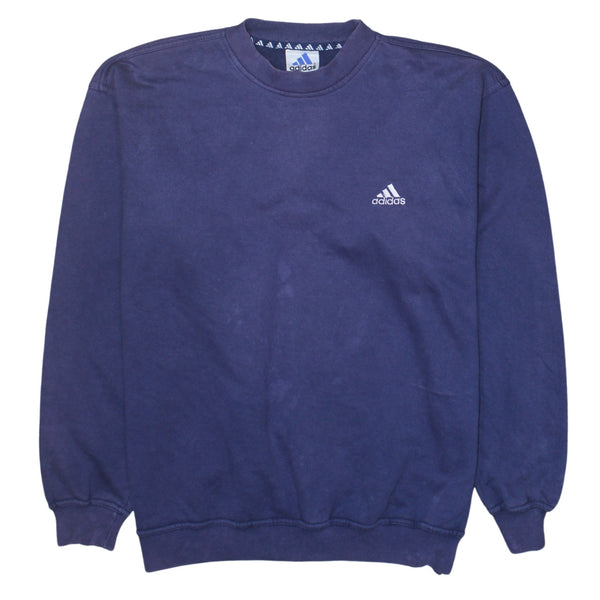 Adidas 90's Lightweight Crew Neck Sweatshirt Large Navy Blue