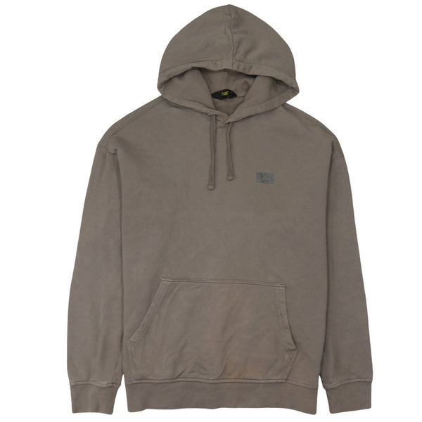 Lee 90's Drawstring Pockets Pullover Hoodie Large Brown
