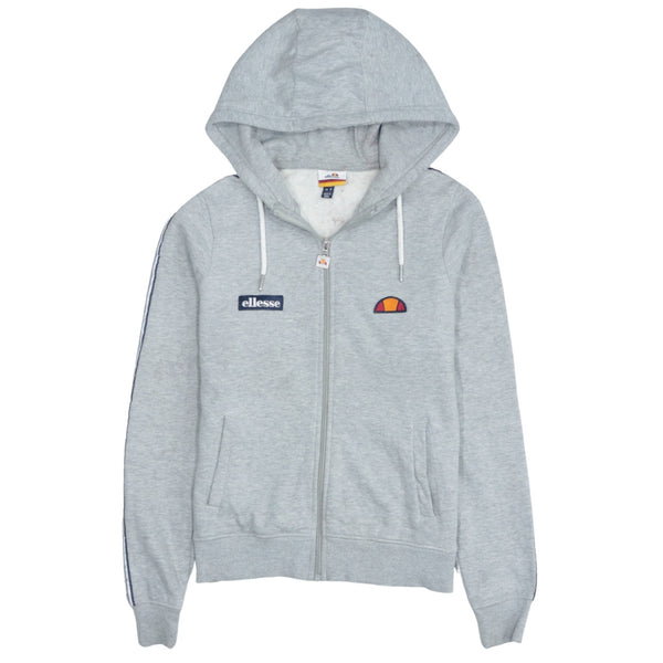 Ellesse 90's Vintage Lightweight Full Zip Up Hoodie Medium Grey