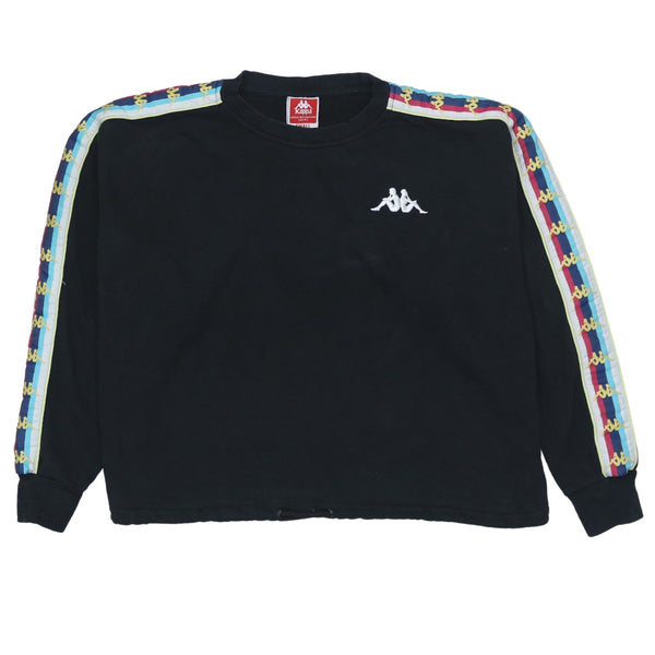 Vintage Kappa 90's Heavyweight Black Crew Neck Sweatshirt, Small