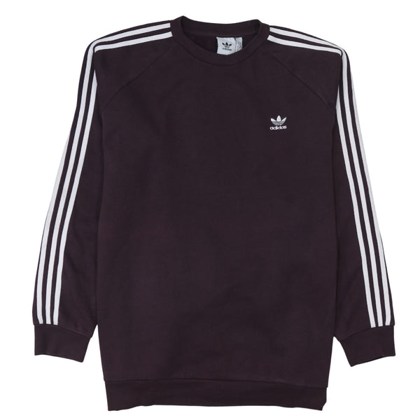 Adidas 90's Striped Sleeve Crew Neck Sweatshirt XLarge Burgundy Red