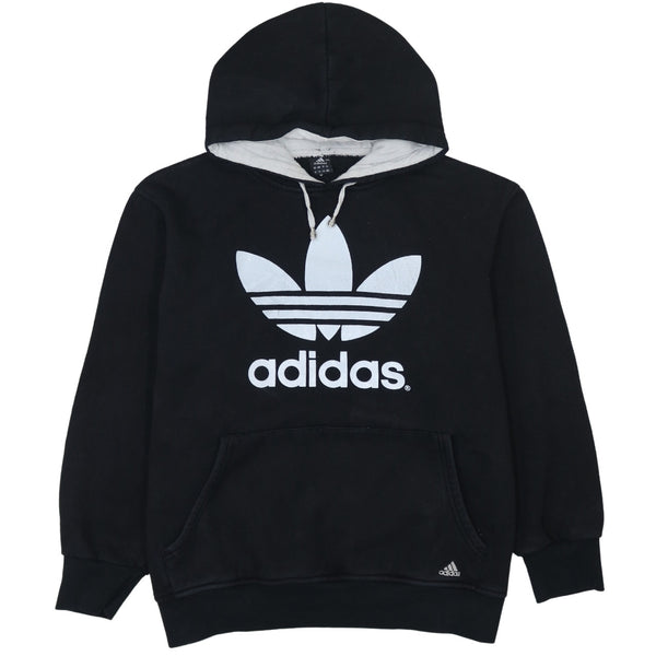 Adidas Vintage 90's Spellout Pullover Hoodie Black Large
