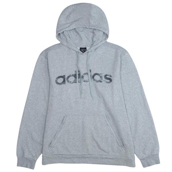 Adidas 90's Spellout Pullover Hoodie Large Grey