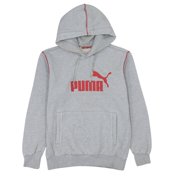 Puma 90's Grey Spellout Pullover Hoodie Men's Small