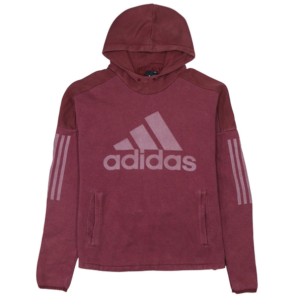 Adidas 90's Red Spellout Pullover Hoodie Men's Small