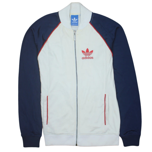 Adidas 90's Lightweight Full Zip Up Sweatshirt XSmall  White