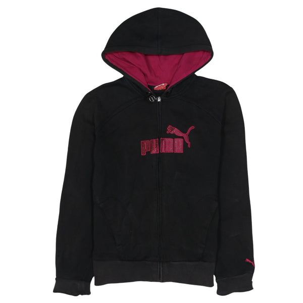 Puma 90's Spellout Full Zip Up Hoodie Large Black