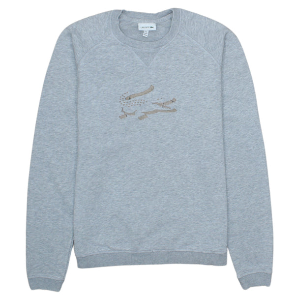 Lacoste Grey 90's Spellout Crew Neck Sweatshirt XSmall