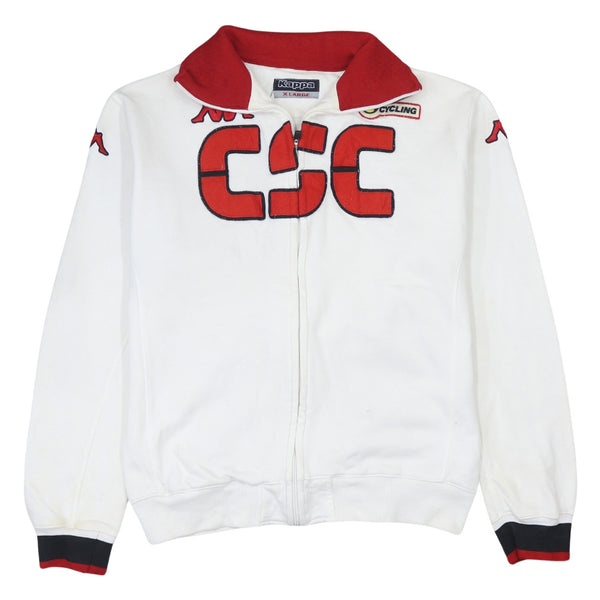 Kappa 90's Lightweight Full Zip Up Sweatshirt XLarge White