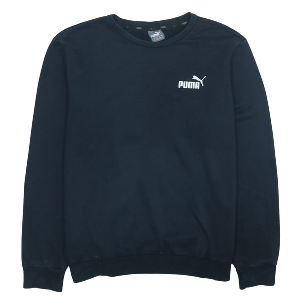 Vintage 90s Puma Lightweight Crew Neck Sweatshirt Medium Black