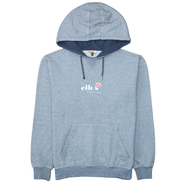 Ellesse 90's Drawstring Pockets Pullover Hoodie Large Grey