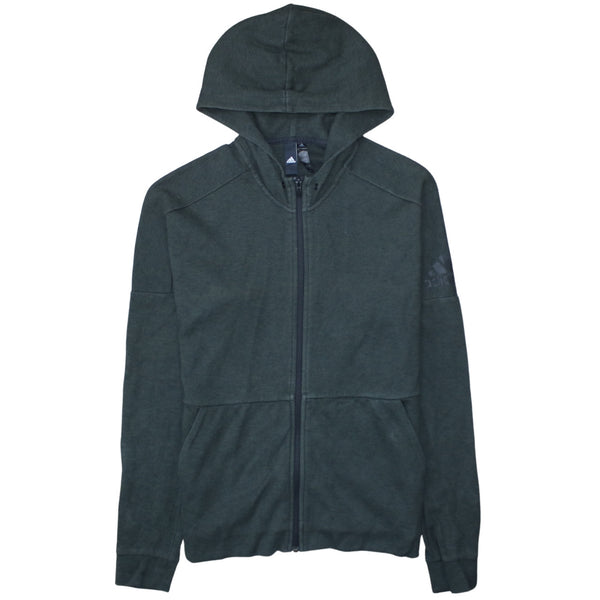 Adidas 90's Plain Full Zip Up Hoodie Medium Black