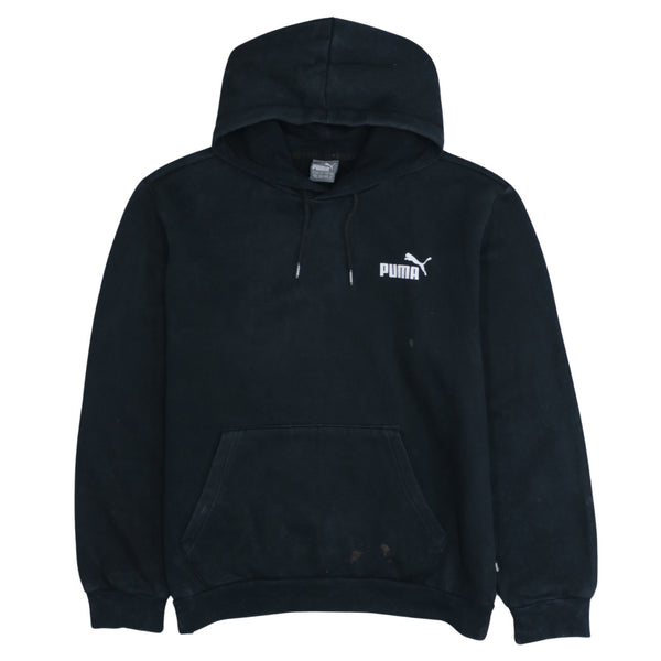 Puma Vintage 90's Black Drawstring Pullover Hoodie Medium