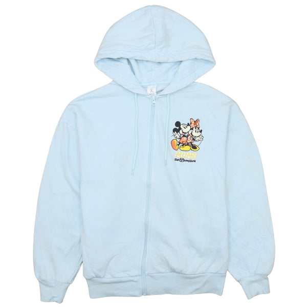 Vintage 90's Disney Mickey Minnie Mouse Hoodie Sz Small Blue Zip Up