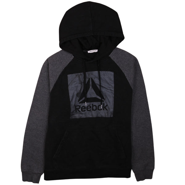 Reebok 90's Black Spellout Pullover Hoodie Men's Large