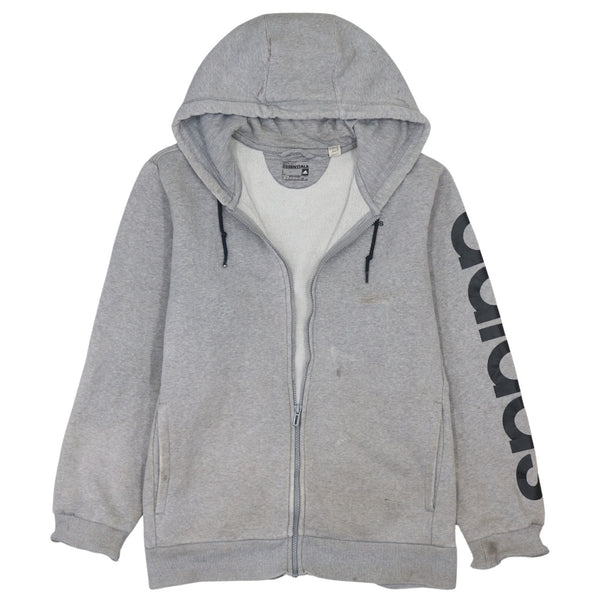 Adidas Men's Large Vintage 90's Grey Sportswear Full Zip Hoodie