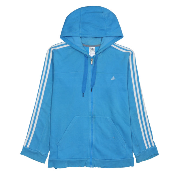 Adidas 90's Striped Sleeve Full Zip Up Hoodie XXLarge (2XL) Blue