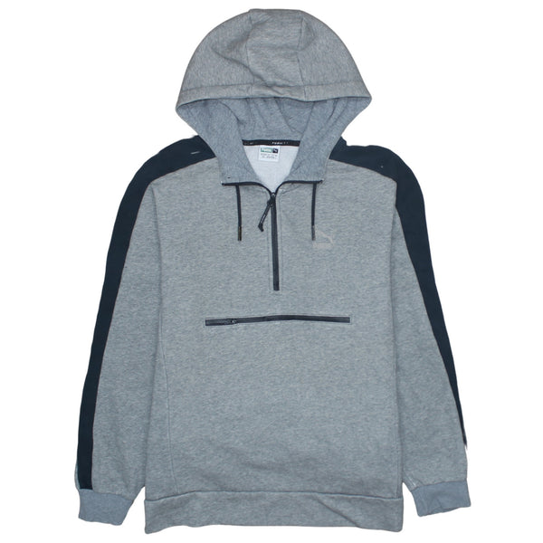 Puma 90's Lightweight Quarter Zip Hoodie Large Grey
