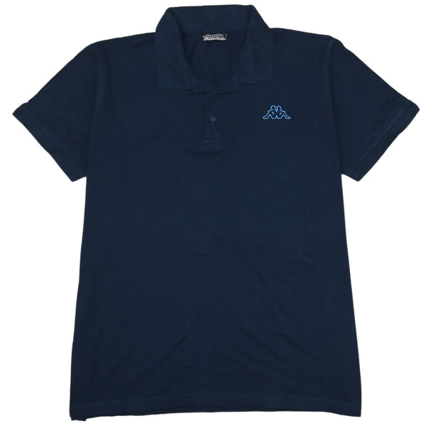 Kappa 90's Short Sleeves Quarter Button Polo Shirt XXLarge (2XL) Navy Blue