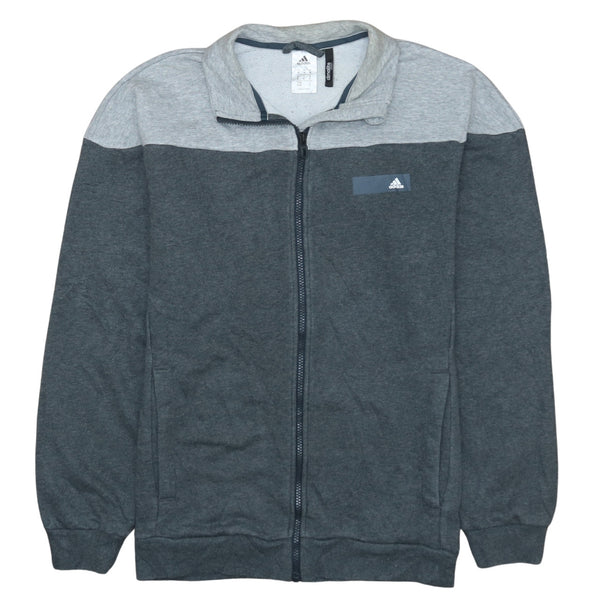 Adidas 90's Vintage Grey Full Zip Lightweight Sweatshirt Medium Men's