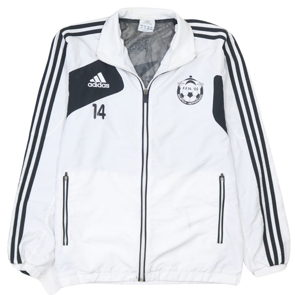 Adidas 90's Striped Sleeve Full Zip Up Windbreaker Small  White