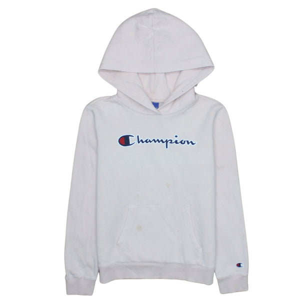 Champion 90's Spellout Pullover Hoodie XLarge Pink