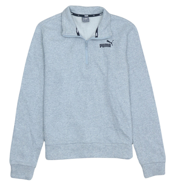 Puma Vintage 90's Heavyweight Grey Quarter Zip Sweatshirt - Medium