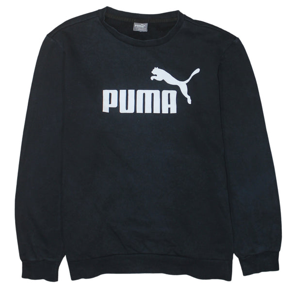 Puma 90's Spellout Crew Neck Sweatshirt Large Black