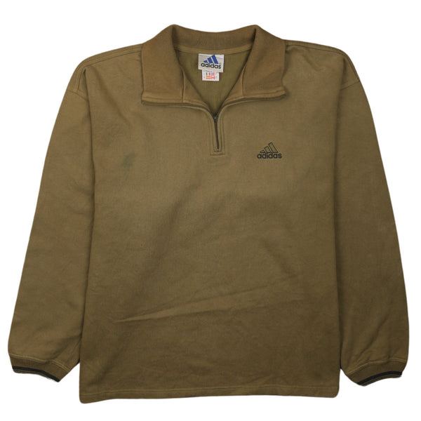 Adidas 90's Men's Medium Green Quarter Zip Sweatshirt Vintage