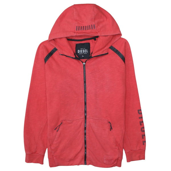 Diesel 90's Lightweight Full Zip Up Hoodie XLarge Red