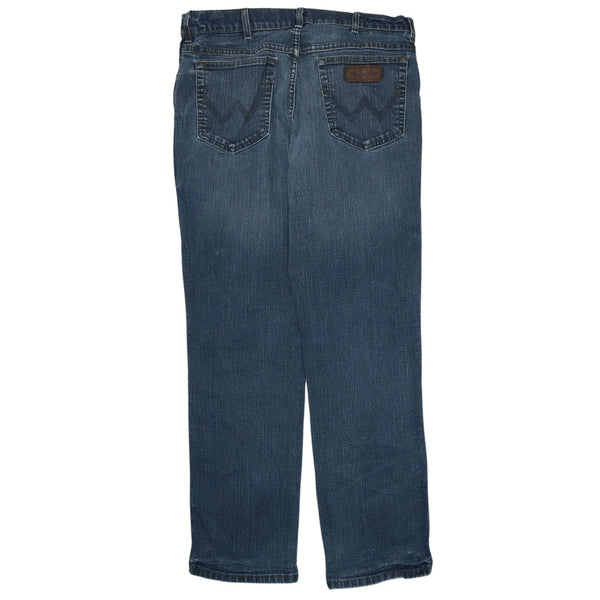 Wrangler Men's 90's Blue Baggy Trousers, Lightwash Straight Leg, 36