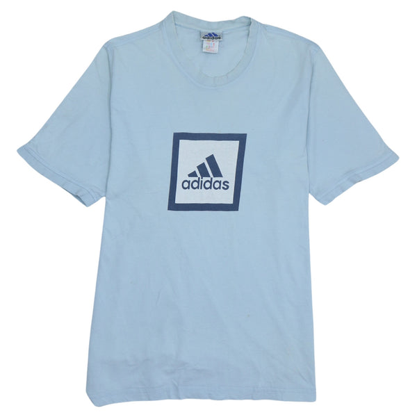 Adidas 90's Spellout Short Sleeves T Shirt Large Blue