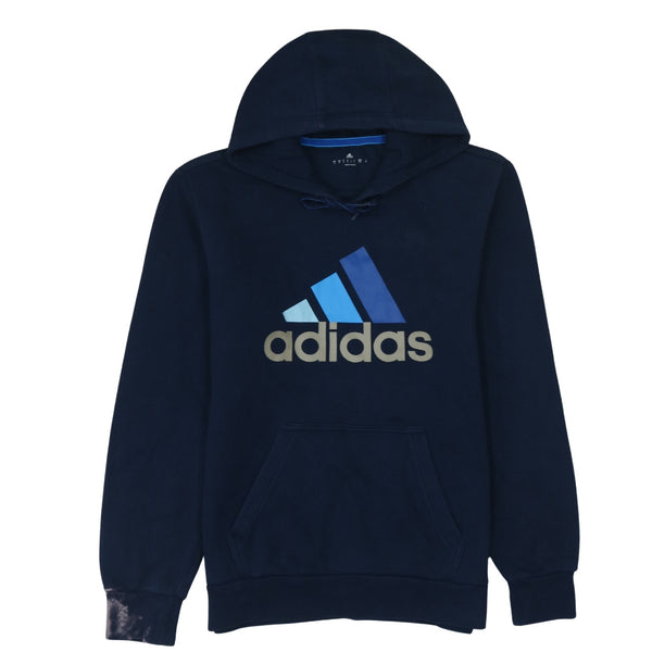 Adidas 90's Spellout Pullover Hoodie Small Navy Blue