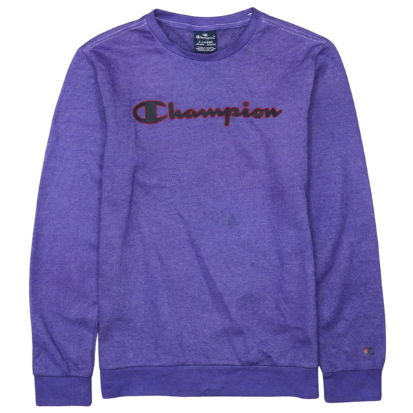 Champion 90's Spellout Crew Neck Sweatshirt XLarge Purple
