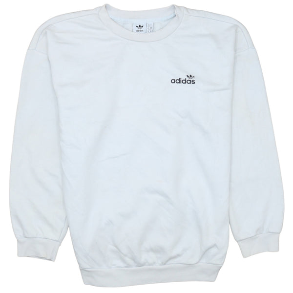 Adidas 90's Vintage Heavyweight White Crewneck Sweatshirt Small