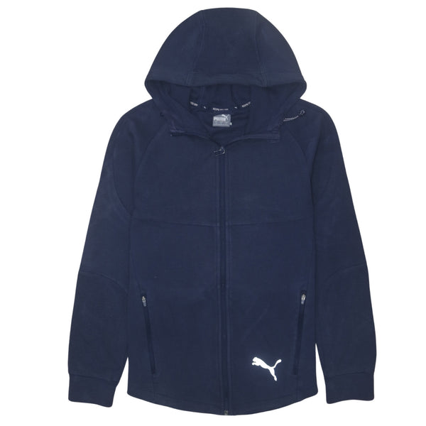 Puma Vintage 90's Navy Blue Sportswear Hoodie Small Full Zip Cotton