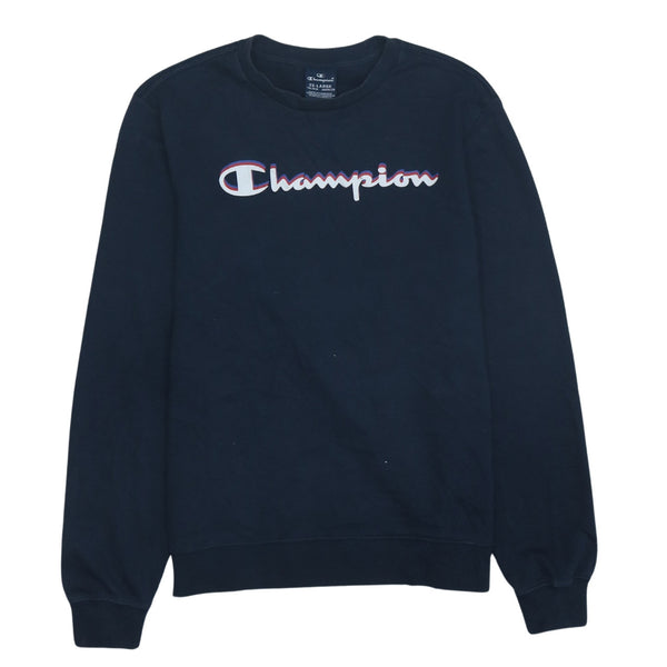 Vintage Champion 90's Spellout XXLarge Navy Blue Crew Neck Sweatshirt