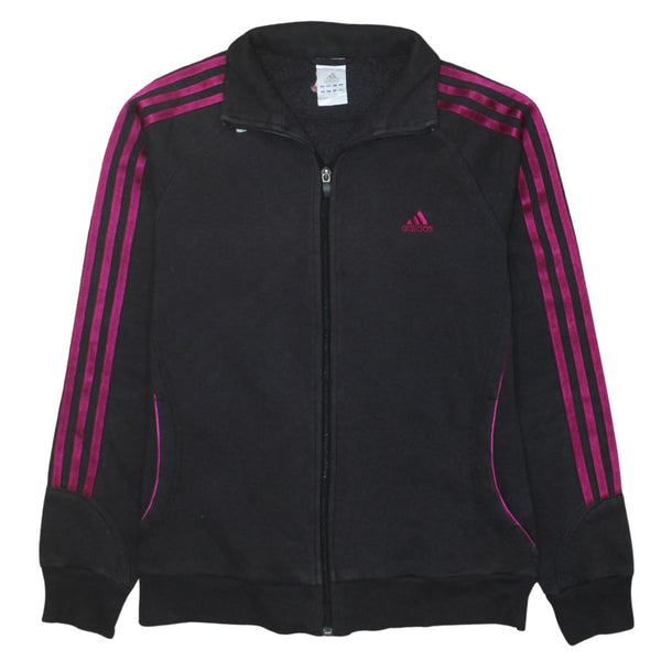 Adidas 90's Striped Sleeve Full Zip Up Sweatshirt Small  Black