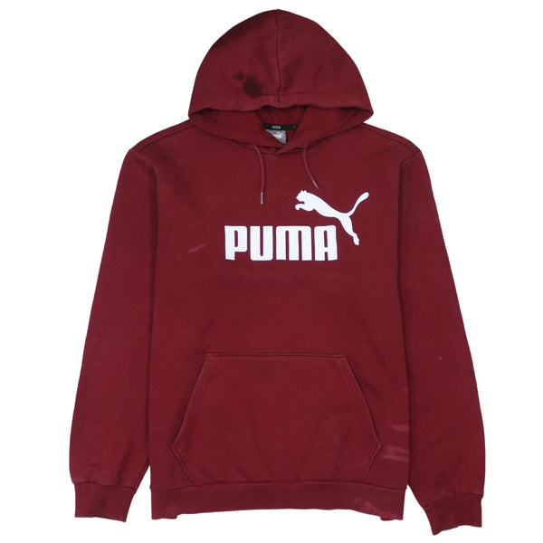 Puma 90's Spellout Pullover Hoodie Large Red