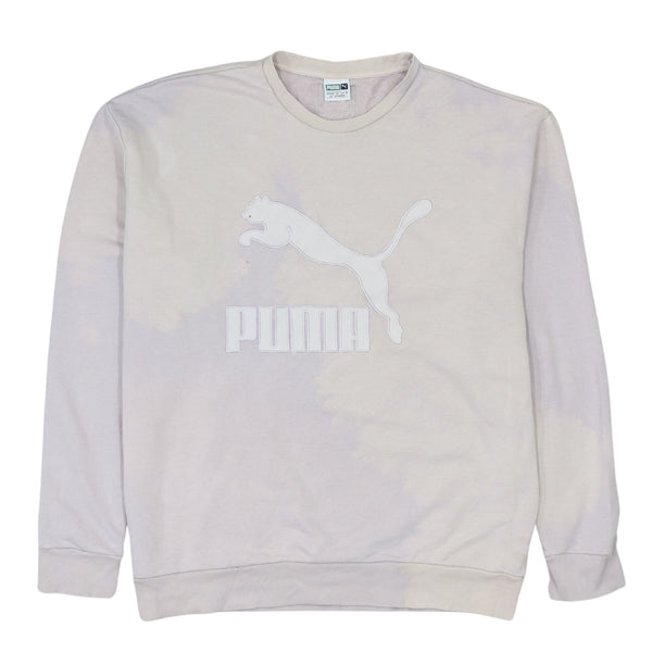 Puma 90's Spellout Crew Neck Sweatshirt Large Beige Cream